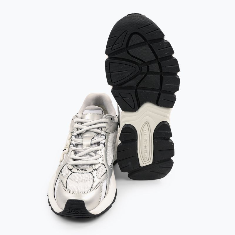 Кросівки жіночі KARL LAGERFELD Orion Sidetrim white leather/textile w/silver 5