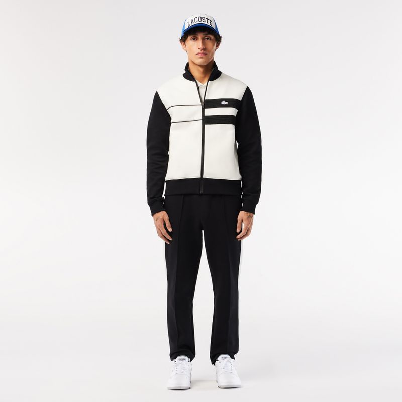 Чоловічі кросівки Lacoste Lineshot з контрастним коміром зі шкіри біло-чорного кольору 15