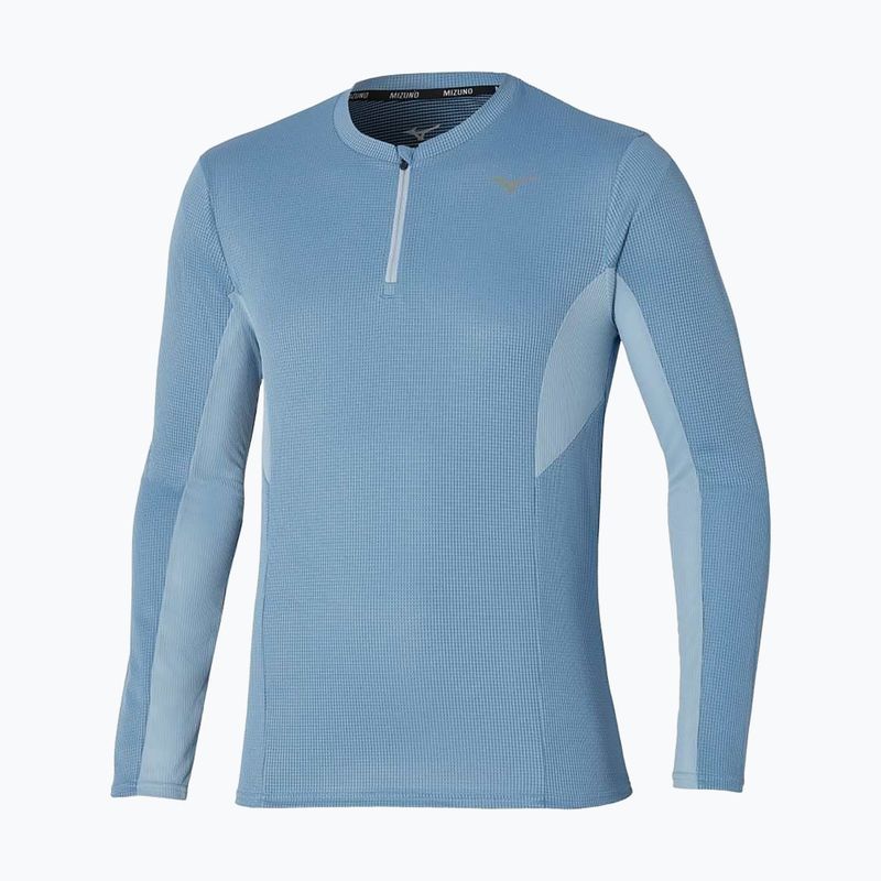 Лонгслів для бігу чоловічий Mizuno Dryaeroflow Half Zip parisian blue