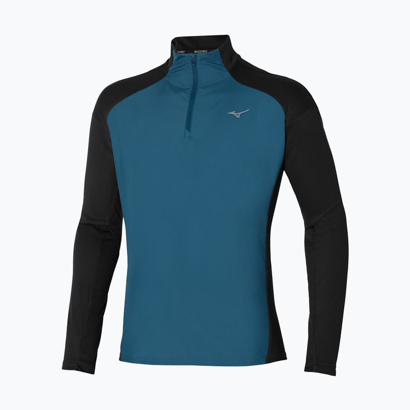 Кофта для бігу чоловіча Mizuno Hybrid LS Tee black/blue wing teal