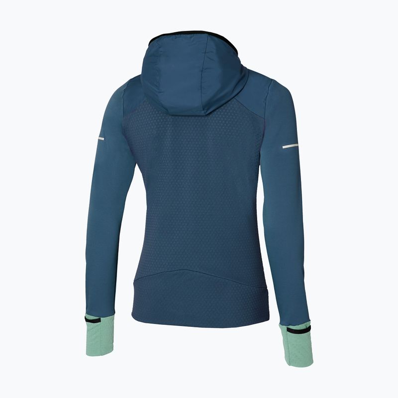 Куртка для бігу жіноча Mizuno Warmalite Hybrid Full Zip blue wing teal 2