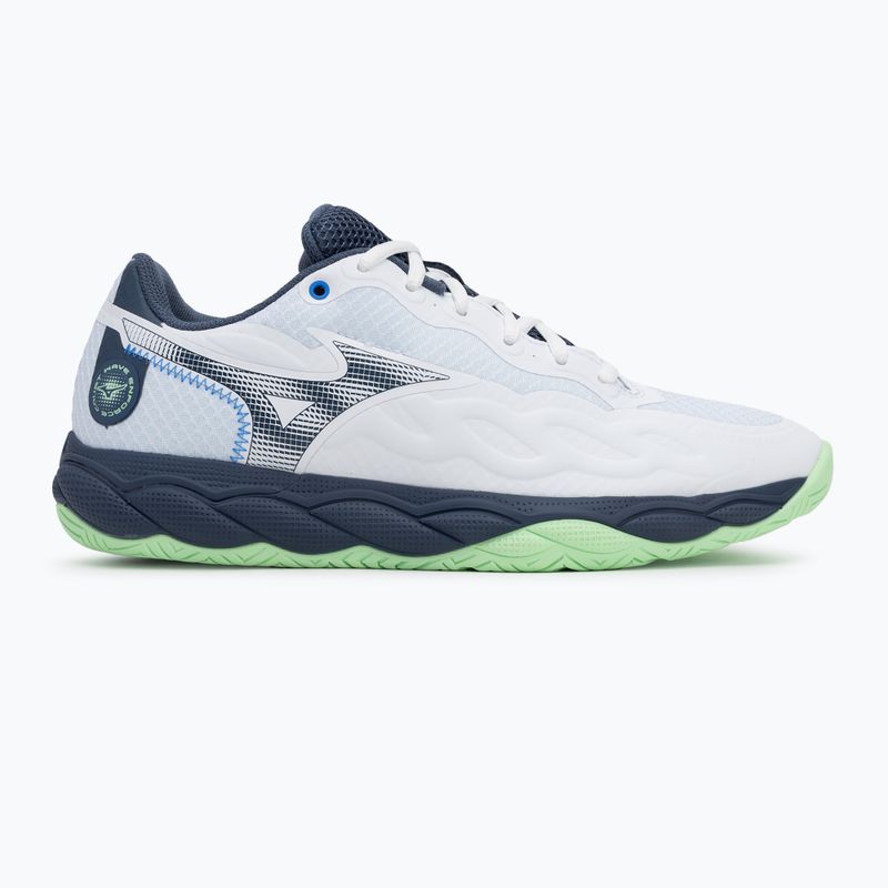 Кросівки тенісні чоловічі Mizuno Wave Enforce Court AC white/ vintage indigo/ neo mint 2