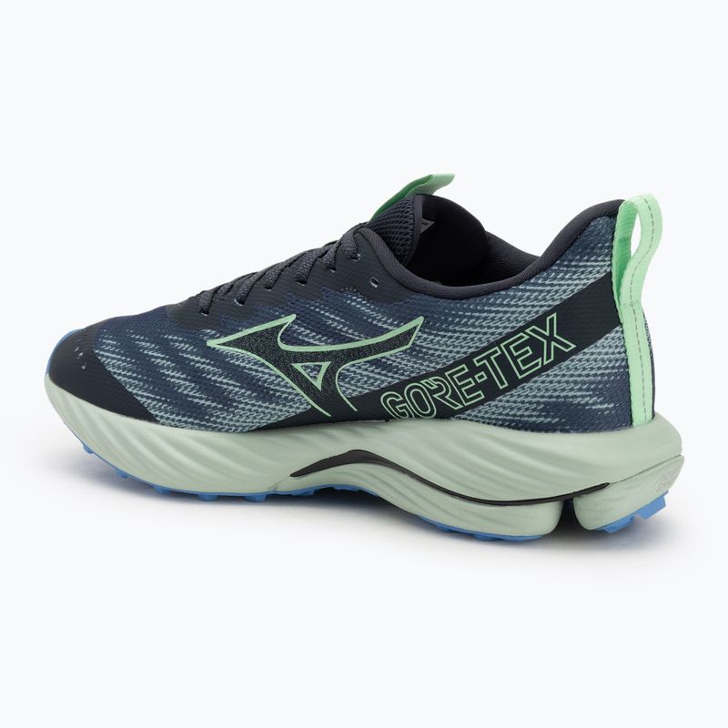 Кросівки для бігу чоловічі Mizuno Wave Rider GTX 2 vintage indigo / neo mint / front blue 3