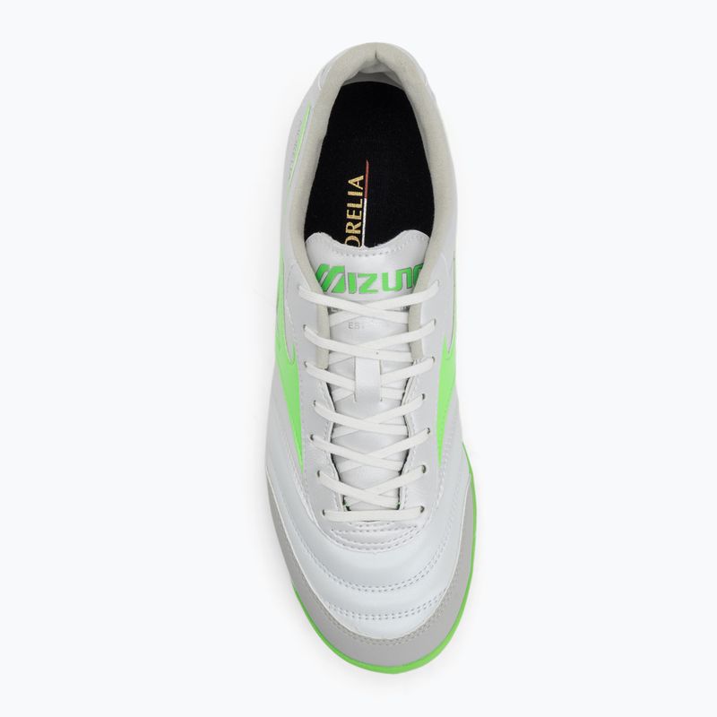 Кросівки футбольні чоловічі Mizuno Morelia Sala Pro TF white/neon green/galaxy silver 5