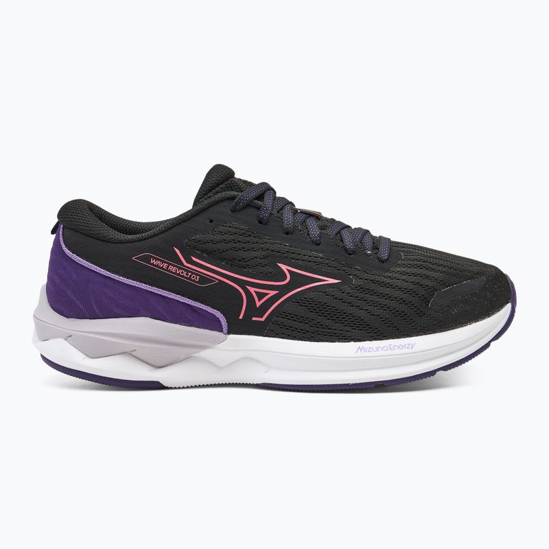 Кросівки для бігу жіночі Mizuno Wave Revolt 3 black/camellia rose/violet indigo 2