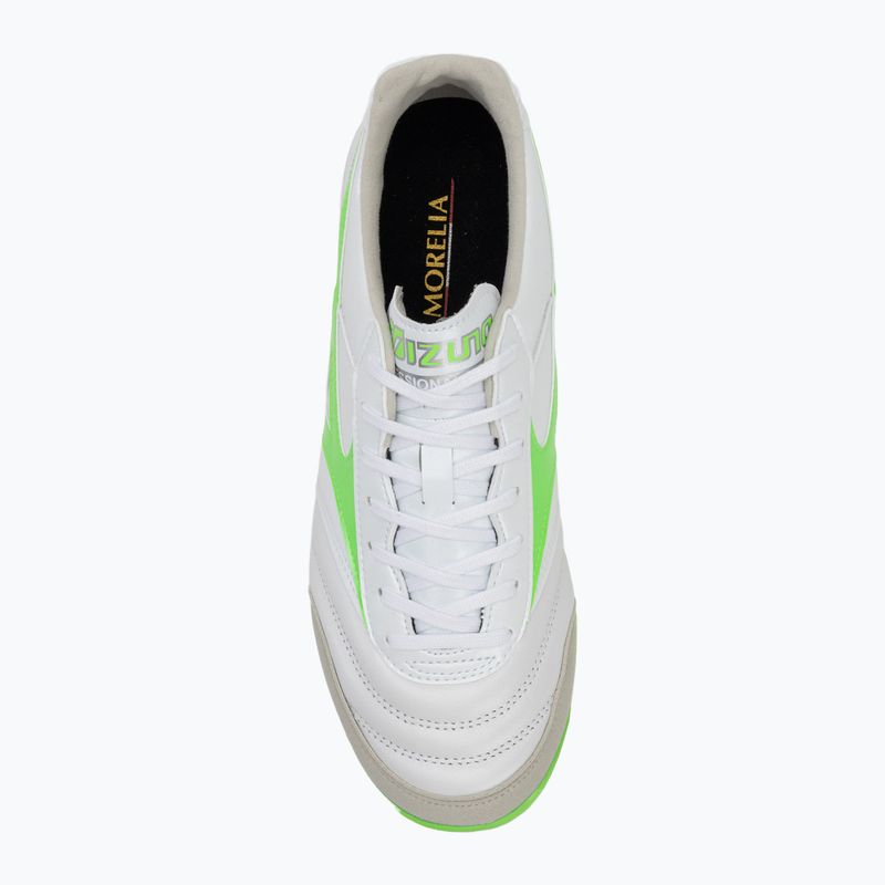Кросівки футбольні чоловічі Mizuno Morelia Sala Elite TF white/neon green/galaxy silver 5