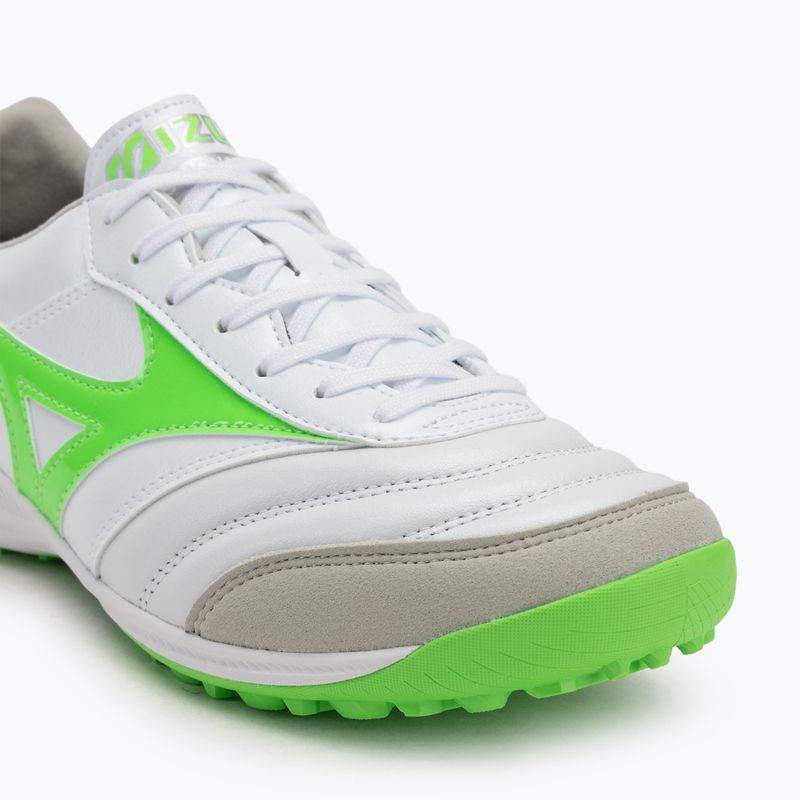 Кросівки футбольні чоловічі Mizuno Morelia Sala Elite TF white/neon green/galaxy silver 7