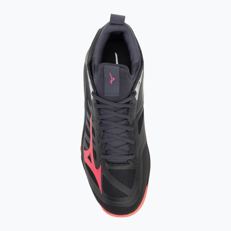 Кросівки волейбольні Mizuno Wave Dimension black/neon flame/peacock blue 5