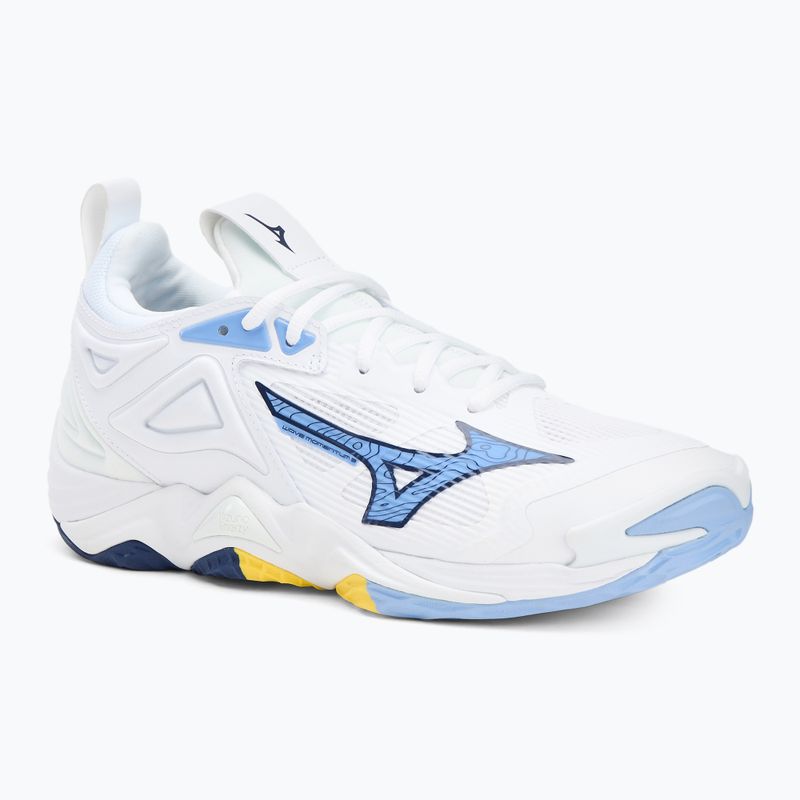 Кросівки волейбольні Mizuno Wave Momentum 3 white/bellwether blue/bel air blue