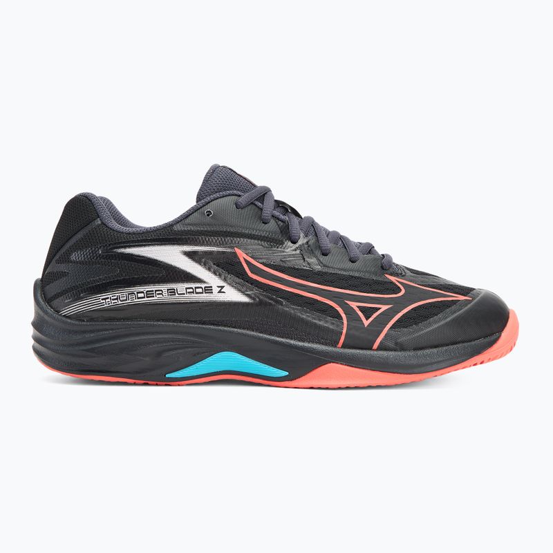 Кросівки волейбольні Mizuno Thunder Blade Z black/neon flame/peacock blue 2