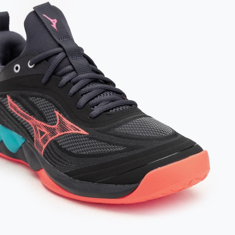 Кросівки волейбольні Mizuno Wave Luminous 3 black/neon flame/peacock blue 7