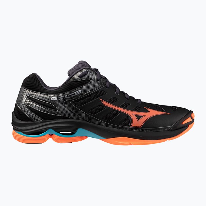 Кросівки волейбольні Mizuno Wave Voltage 2 black/neon flame/peacock blue 8