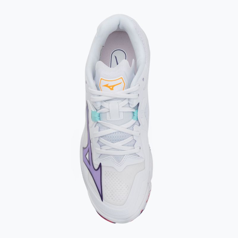 Жіноче взуття для волейболу Mizuno Wave Lightning Z8 біле/фіолетовий індиго/camelliaros 5