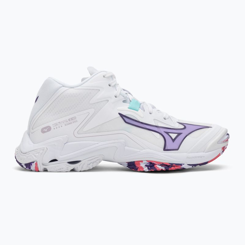 Жіноче волейбольне взуття Mizuno Wave Lightning Z8 Mid біле/фіолетове індиго/camelliaros 2