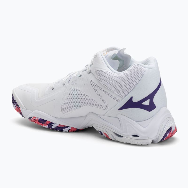 Жіноче волейбольне взуття Mizuno Wave Lightning Z8 Mid біле/фіолетове індиго/camelliaros 3