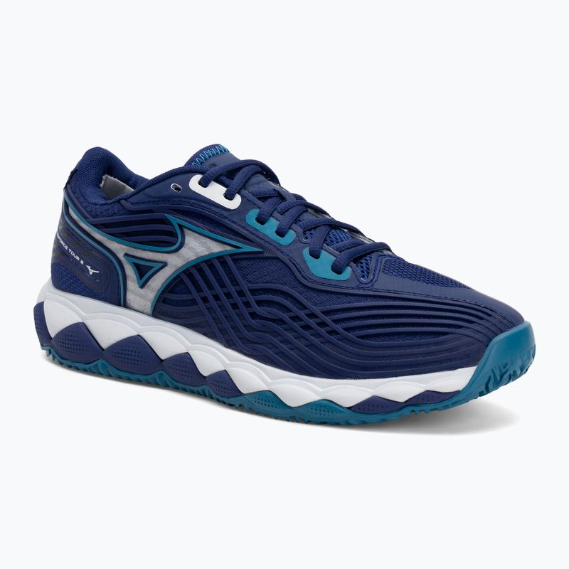 Кросівки тенісні чоловічі Mizuno Wave Enforce Tour 2 CC bellwether blue/ white/ fjord blue