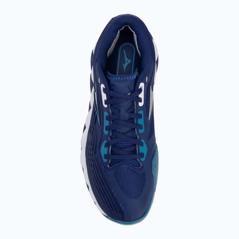 Кросівки тенісні чоловічі Mizuno Wave Enforce Tour 2 CC bellwether blue/ white/ fjord blue 5
