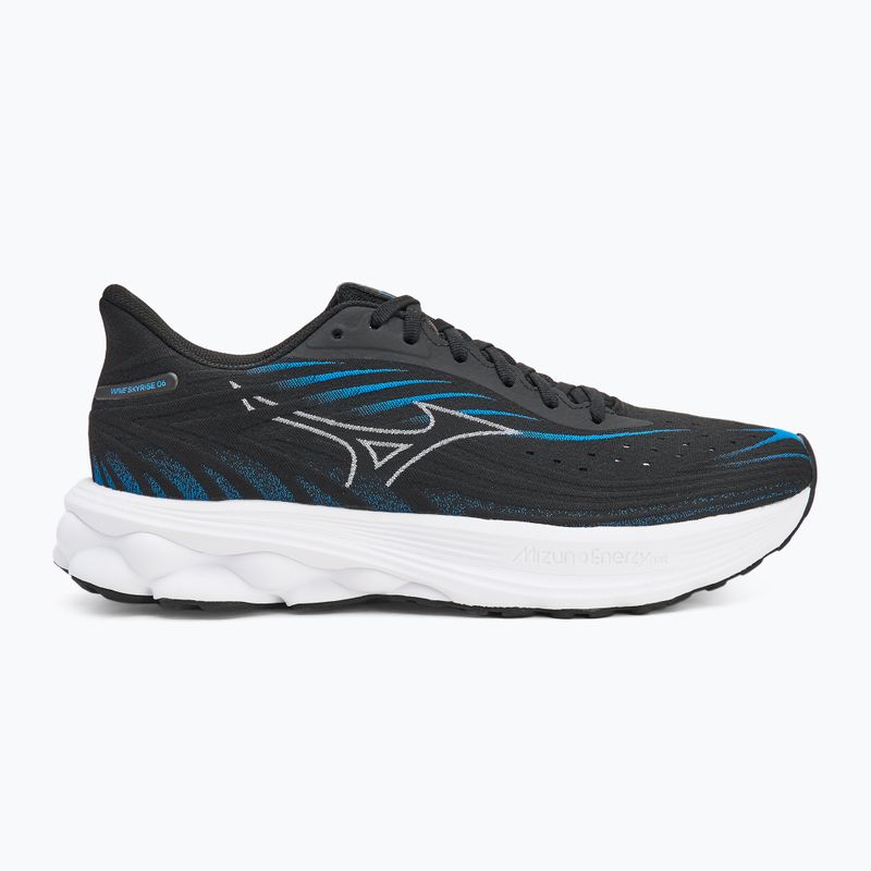 Кросівки для бігу чоловічі Mizuno Wave Skyrise 6 black/white/blue pace 2