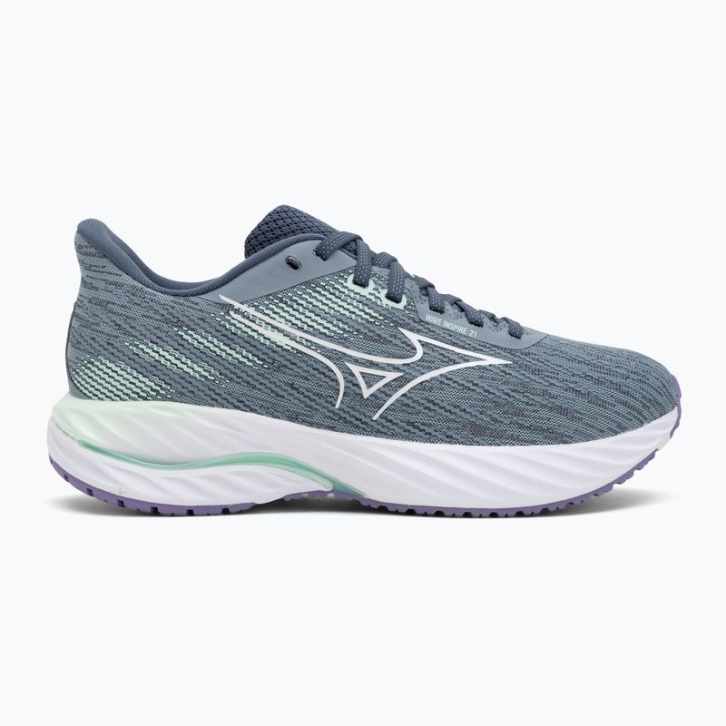 Кросівки для бігу жіночі Mizuno Wave Inspire 21 tradewinds/white/neo mint 2