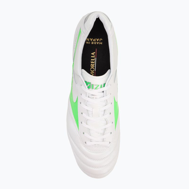 Кросівки футбольні чоловічі Mizuno Morelia II Japan Md white/neon green/galaxy silver 5