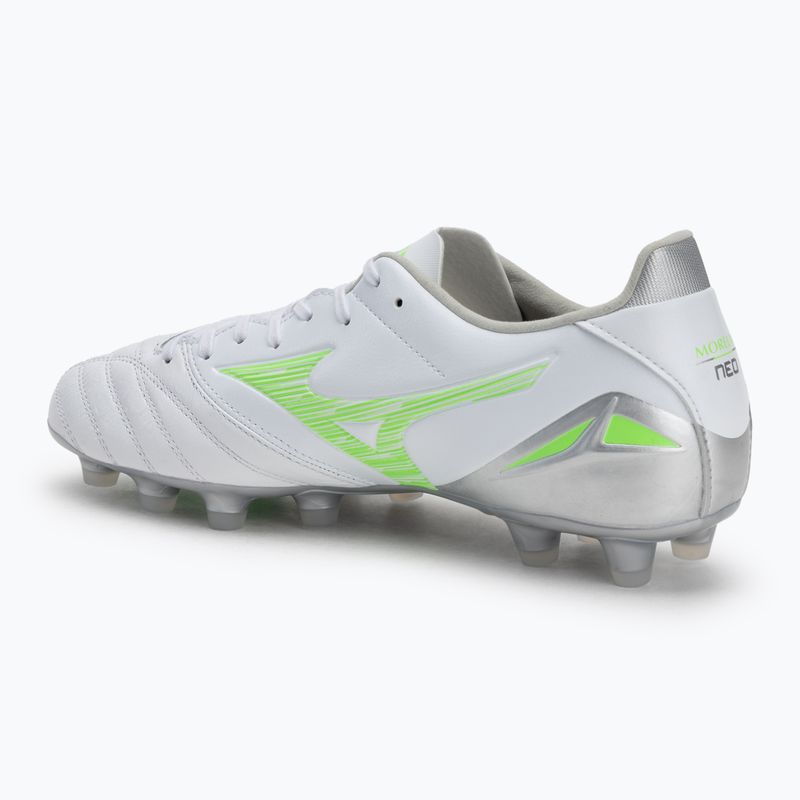 Кросівки футбольні чоловічі Mizuno Morelia Neo IV Pro Md white/neon green/cool gray 3c 3