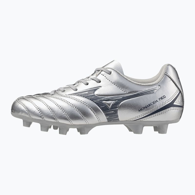 Кросівки футбольні дитячі Mizuno Monarcida Neo III Select Jr Md galaxy silver/8605 c/gold