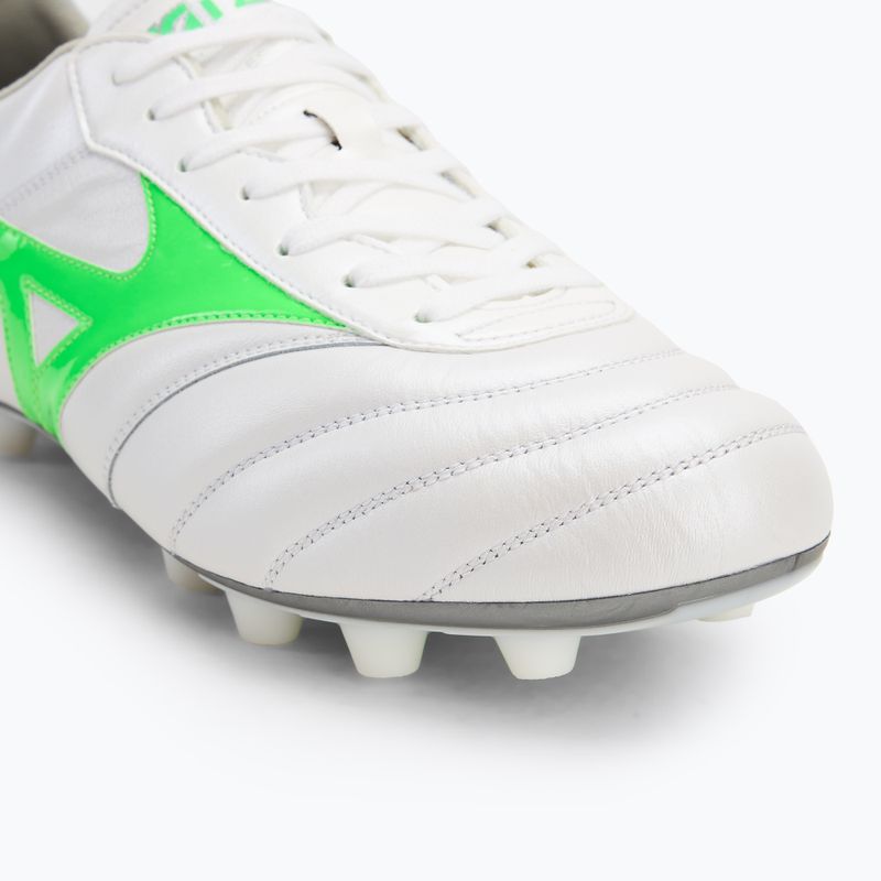 Кросівки футбольні чоловічі Mizuno Morelia II Elite Md white/neon green/galaxy silver 7