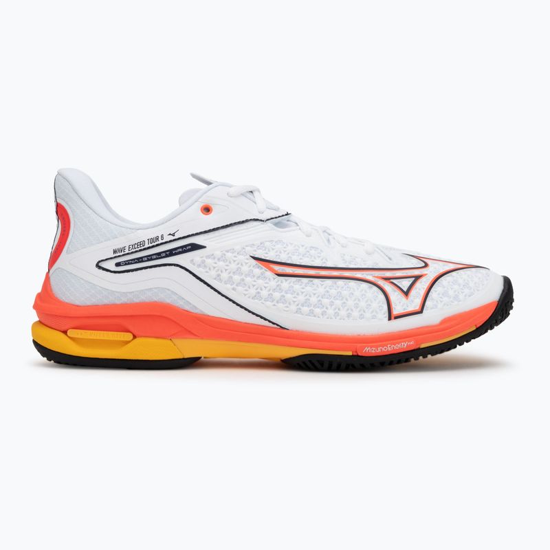 Кросівки тенісні чоловічі Mizuno Wave Exceed Tour 6 AC white/fiery coral 2/citrus 2
