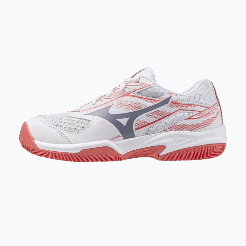 Кросівки тенісні дитячі Mizuno Break Shot 5 Jr CC white/blue granite/calypso coral 8