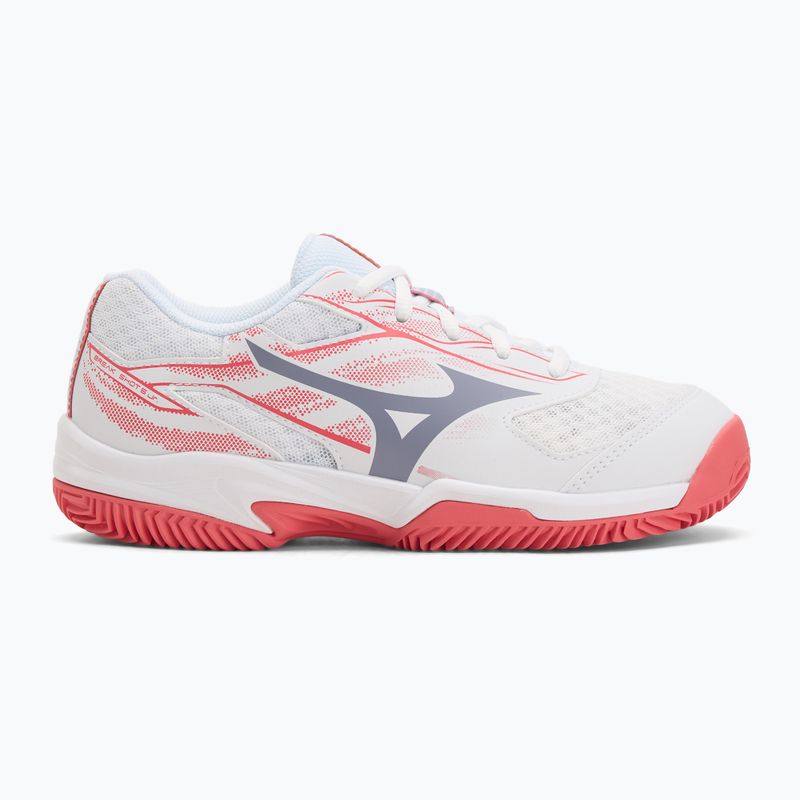 Кросівки тенісні дитячі Mizuno Break Shot 5 Jr CC white/blue granite/calypso coral 2