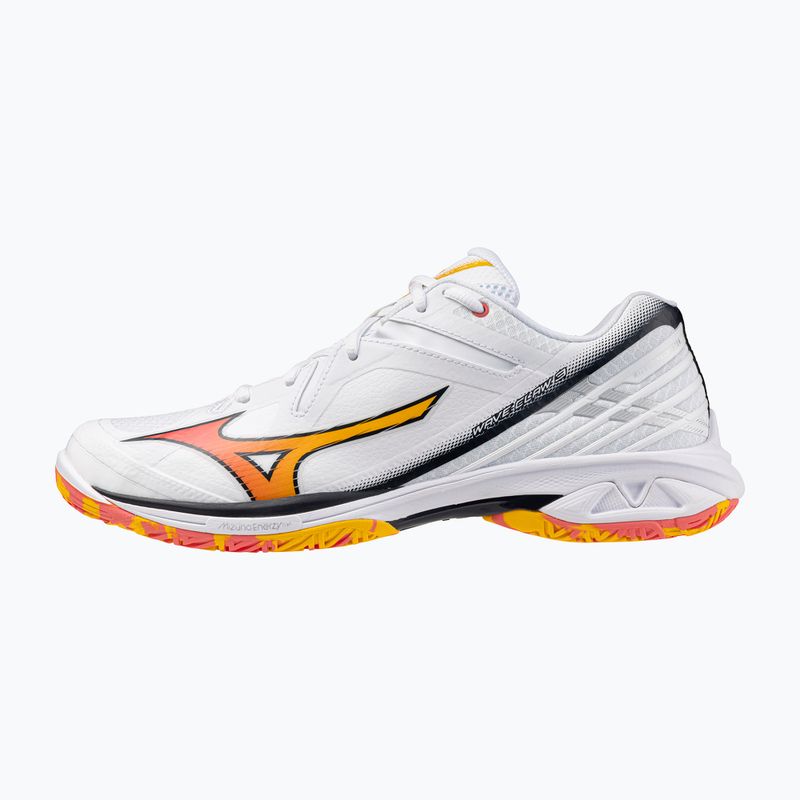 Кросівки для бадмінтону Mizuno Wave Claw 3 white/citrus/calypso coral 8