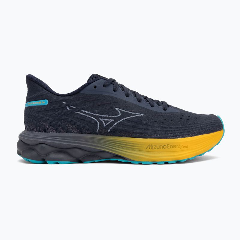 Кросівки для бігу чоловічі Mizuno Wave Skyrise 6 odyssey gray/icelandic blue/citrus 2