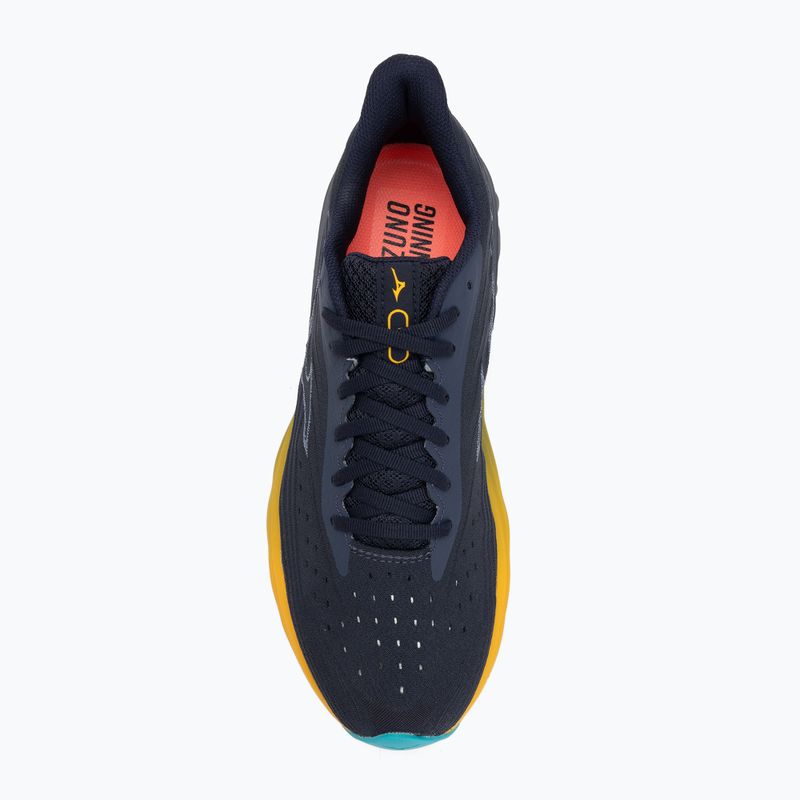 Кросівки для бігу чоловічі Mizuno Wave Skyrise 6 odyssey gray/icelandic blue/citrus 5