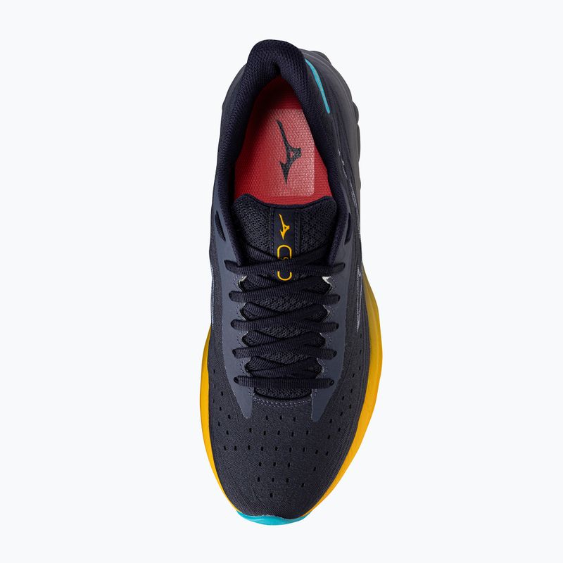 Кросівки для бігу чоловічі Mizuno Wave Skyrise 6 odyssey gray/icelandic blue/citrus 5