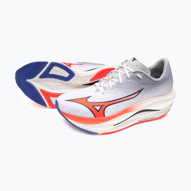 Кросівки для бігу чоловічі Mizuno Wave Rebellion Flash 3 white/fiery coral 2/iris bloom 9