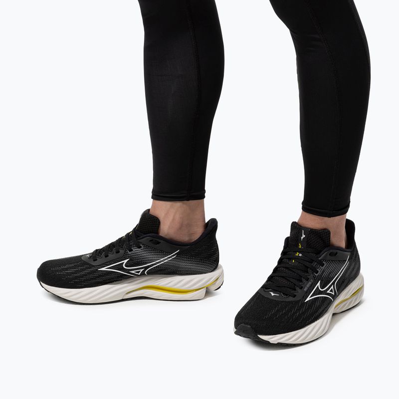 Кросівки для бігу чоловічі Mizuno Wave Inspire 21 black/white/vibrant yellow 17