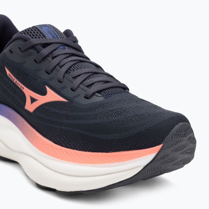 Кросівки для бігу жіночі Mizuno Wave Sky 9 odyssey gray/striking coral/iris bloom 7