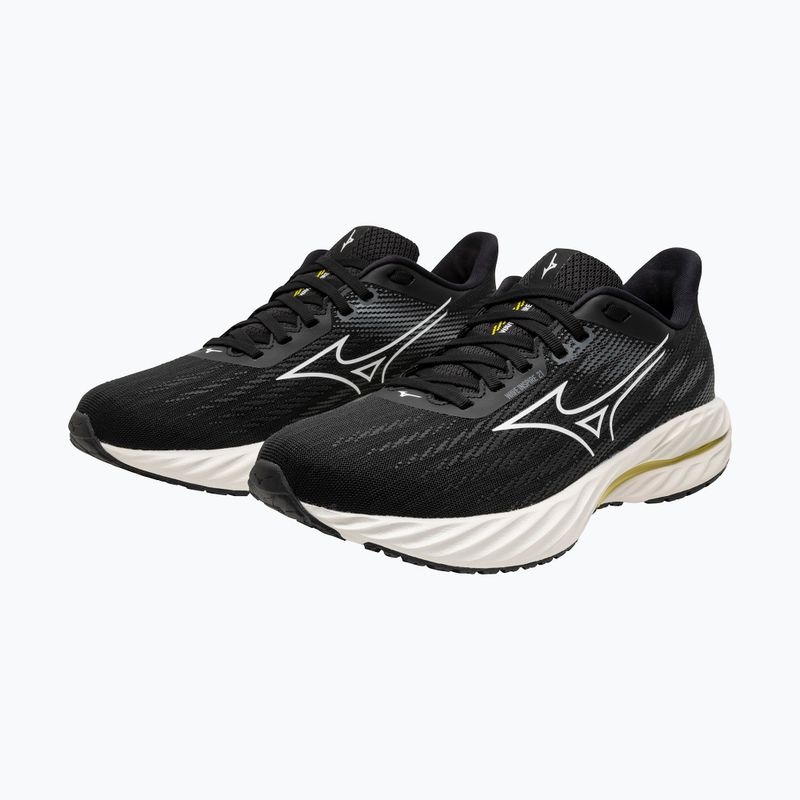 Кросівки для бігу жіночі Mizuno Wave Inspire 21 black/white/vibrant yellow 8