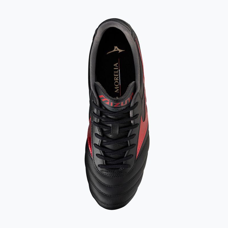 Кросівки футбольні чоловічі Mizuno Morelia II Pro FG black/morelia 40th red/black sand 5