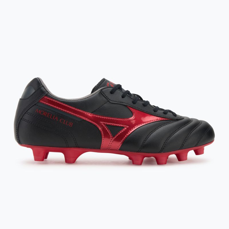 Кросівки футбольні Mizuno Morelia II Club FG black/morelia 40th red/black sand 2