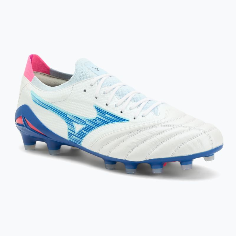 Кросівки футбольні чоловічі Mizuno Morelia Neo IV Β Elite MD white/tanager turquoise/pink tetra