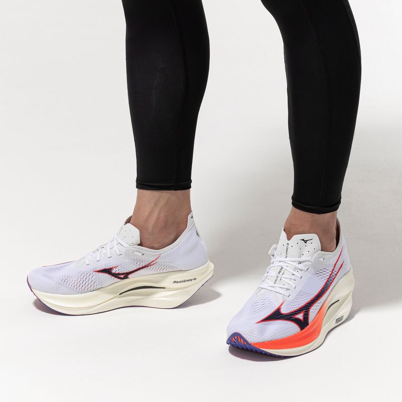 Кросівки для бігу Mizuno Wave Rebellion Pro 3 white/baritone blue/fiery cora 10