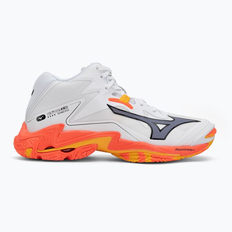 Кросівки волейбольні Mizuno Wave Lightning Z8 Mid white/fiery coral 2/citrus 2