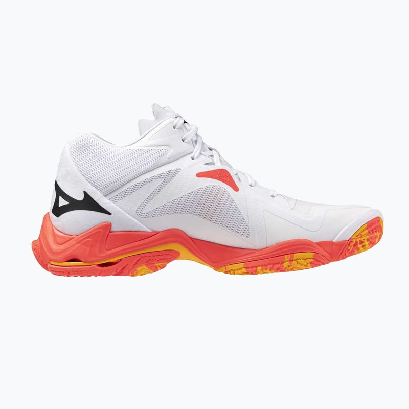 Кросівки волейбольні Mizuno Wave Lightning Z8 Mid white/fiery coral 2/citrus 2