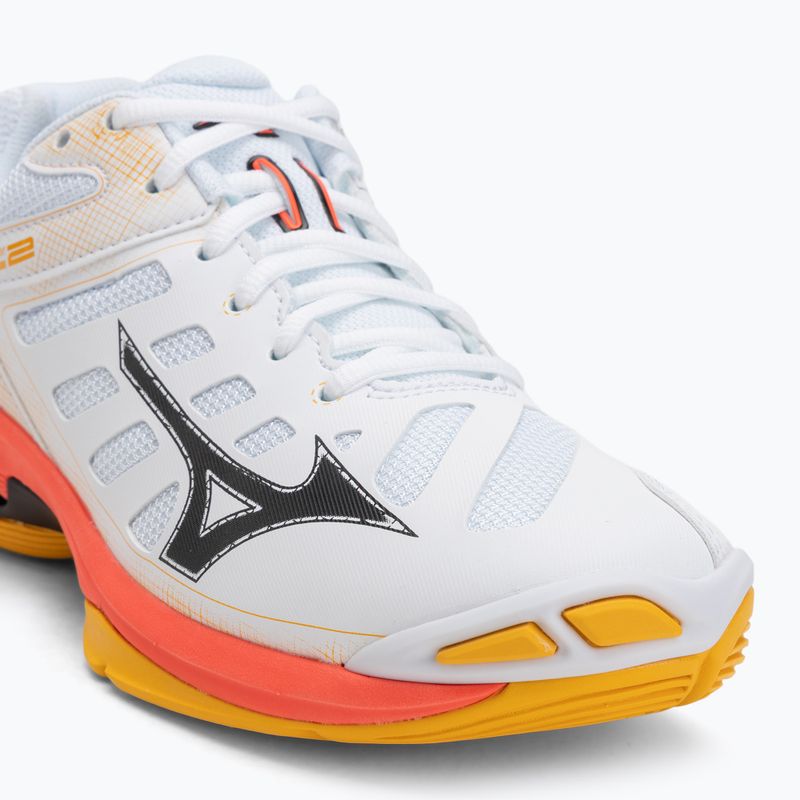 Кросівки волейбольні Mizuno Wave Voltage 2 white/fiery coral 2/citrus 7