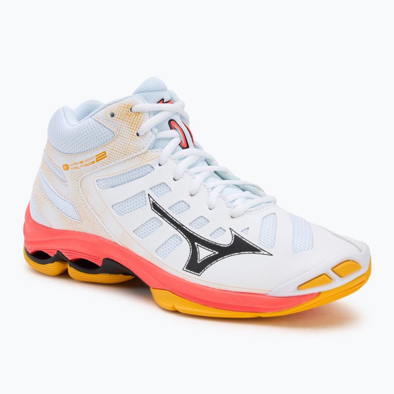 Кросівки волейбольні Mizuno Wave Voltage 2 Mid white/fiery coral 2/citrus