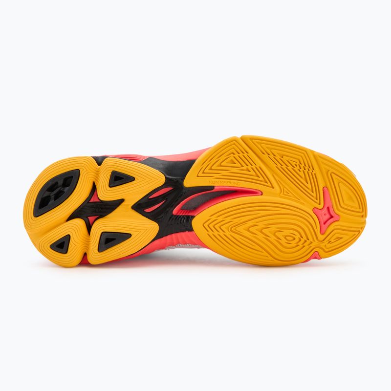 Кросівки волейбольні Mizuno Wave Voltage 2 Mid white/fiery coral 2/citrus 4