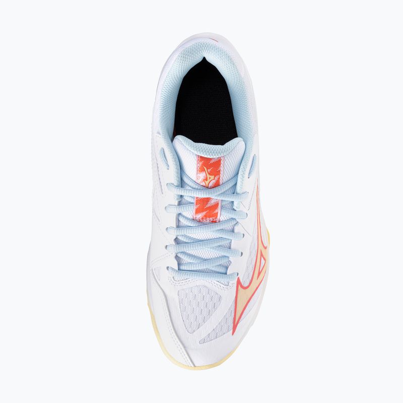 Кросівки волейбольні жіночі Mizuno Thunder Blade Z white/calypso coral/pale banan 5