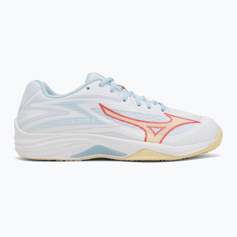 Кросівки волейбольні жіночі Mizuno Thunder Blade Z white/calypso coral/pale banan 2