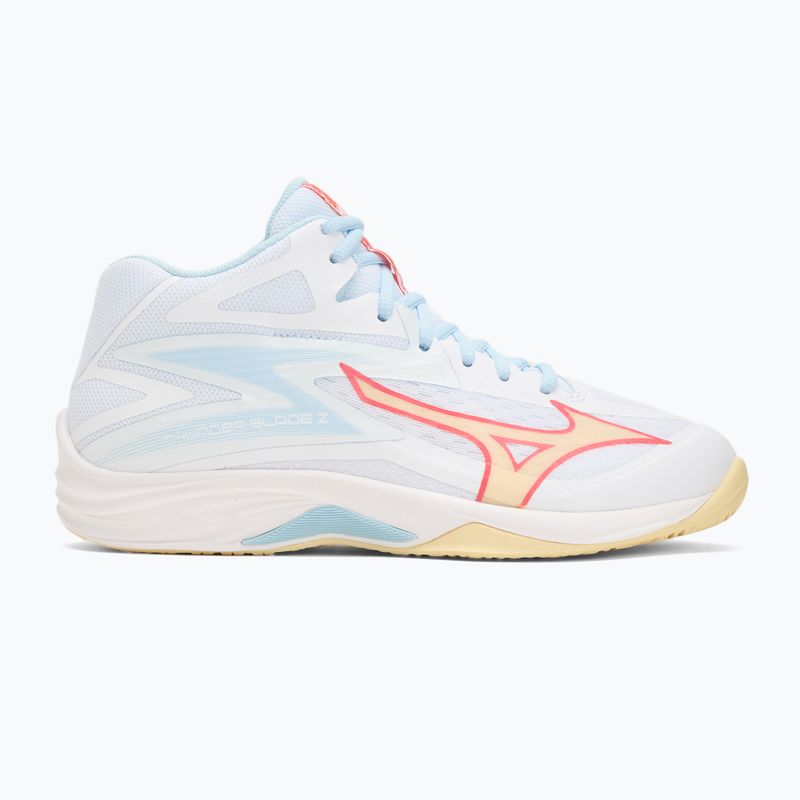 Кросівки волейбольні жіночі Mizuno Thunder Blade Z Mid white/calypso coral/pale banan 2